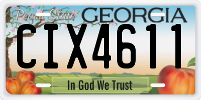 GA license plate CIX4611