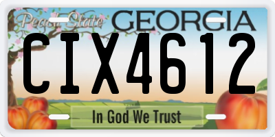 GA license plate CIX4612