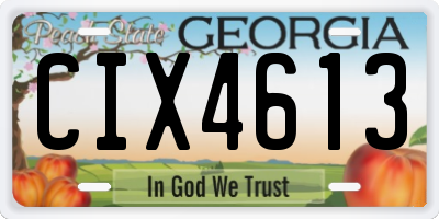 GA license plate CIX4613