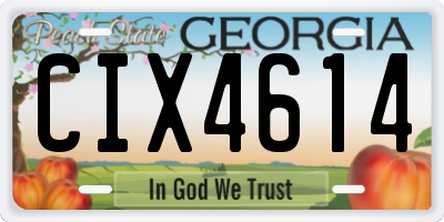 GA license plate CIX4614