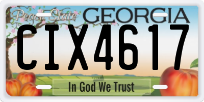 GA license plate CIX4617