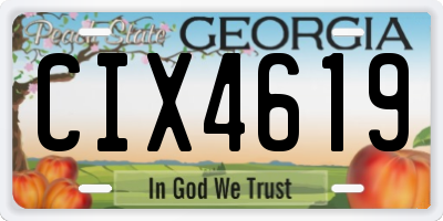 GA license plate CIX4619