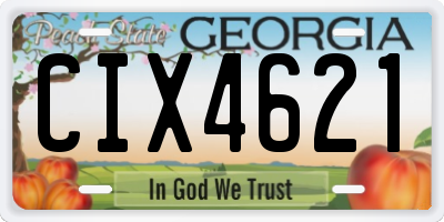 GA license plate CIX4621