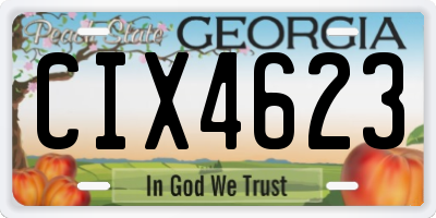 GA license plate CIX4623