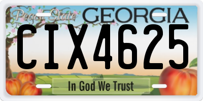 GA license plate CIX4625
