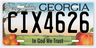 GA license plate CIX4626