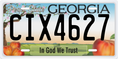 GA license plate CIX4627