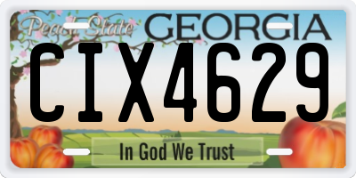 GA license plate CIX4629