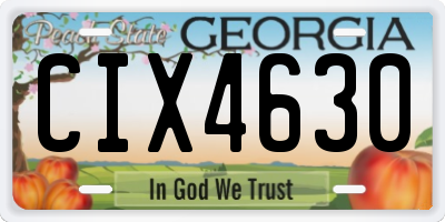 GA license plate CIX4630