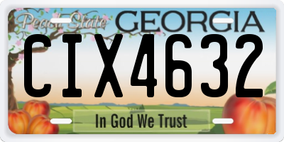 GA license plate CIX4632