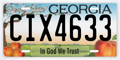 GA license plate CIX4633