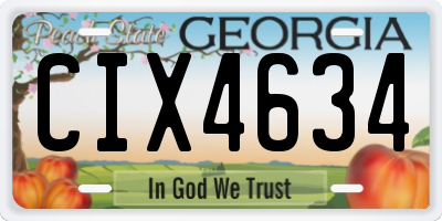 GA license plate CIX4634