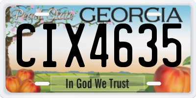 GA license plate CIX4635