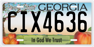 GA license plate CIX4636