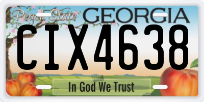 GA license plate CIX4638