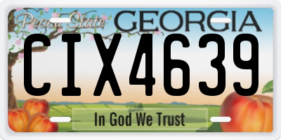 GA license plate CIX4639
