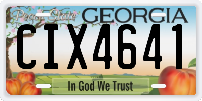 GA license plate CIX4641