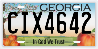 GA license plate CIX4642