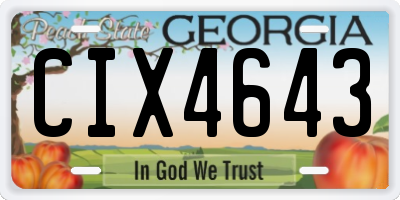 GA license plate CIX4643