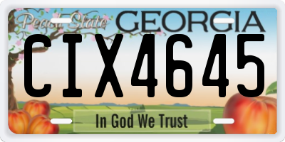 GA license plate CIX4645