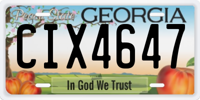 GA license plate CIX4647