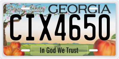 GA license plate CIX4650