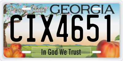 GA license plate CIX4651