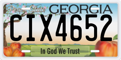 GA license plate CIX4652