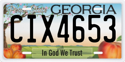 GA license plate CIX4653
