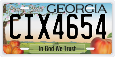 GA license plate CIX4654