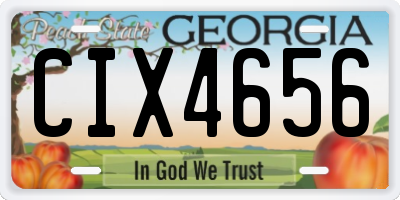 GA license plate CIX4656