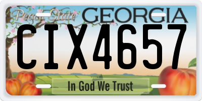 GA license plate CIX4657