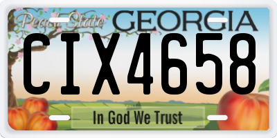 GA license plate CIX4658