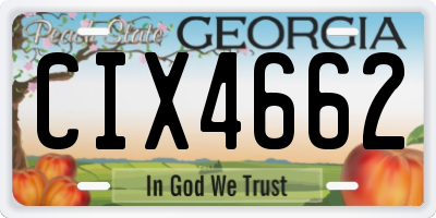 GA license plate CIX4662