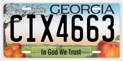 GA license plate CIX4663