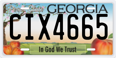 GA license plate CIX4665