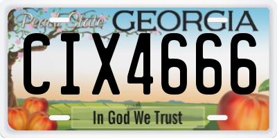 GA license plate CIX4666
