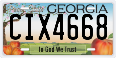 GA license plate CIX4668