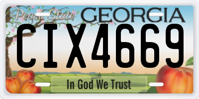 GA license plate CIX4669
