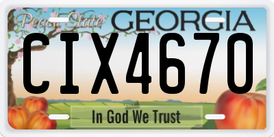 GA license plate CIX4670