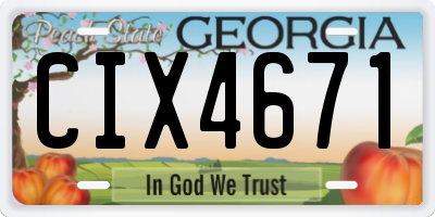 GA license plate CIX4671