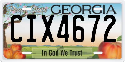 GA license plate CIX4672