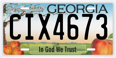 GA license plate CIX4673