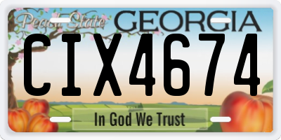 GA license plate CIX4674