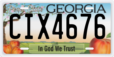 GA license plate CIX4676