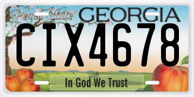 GA license plate CIX4678