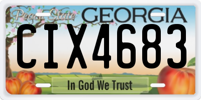 GA license plate CIX4683