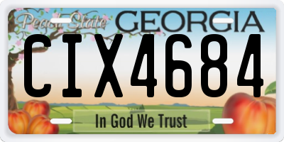 GA license plate CIX4684