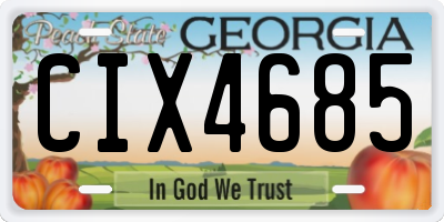 GA license plate CIX4685