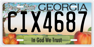 GA license plate CIX4687